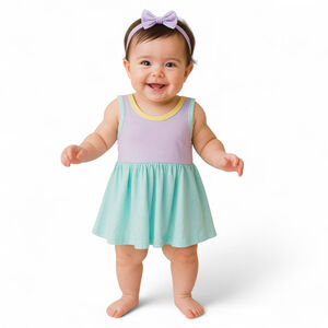 DotDotSmile Baby Twirl Dress 6–12M NWT | Pastel Lavender Mint | Chemical-Free